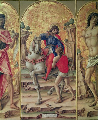 Die Barmherzigkeit des Heiligen Martin, zentrales Panel aus dem Triptychon des Heiligen Martin von Bartolomeo Vivarini